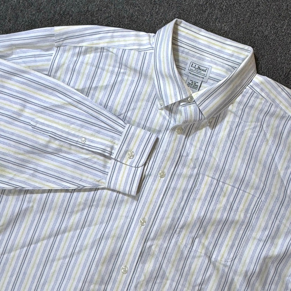 L.L. Bean Long Sleeve Button Down Shirt 18-36 Traditional‎ Fit Cotton Stripes